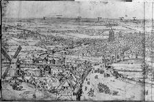 30770 Panorama van de stad Utrecht en omgeving, uit het westen, met op de voorgrond de Vleutenseweg en het ...